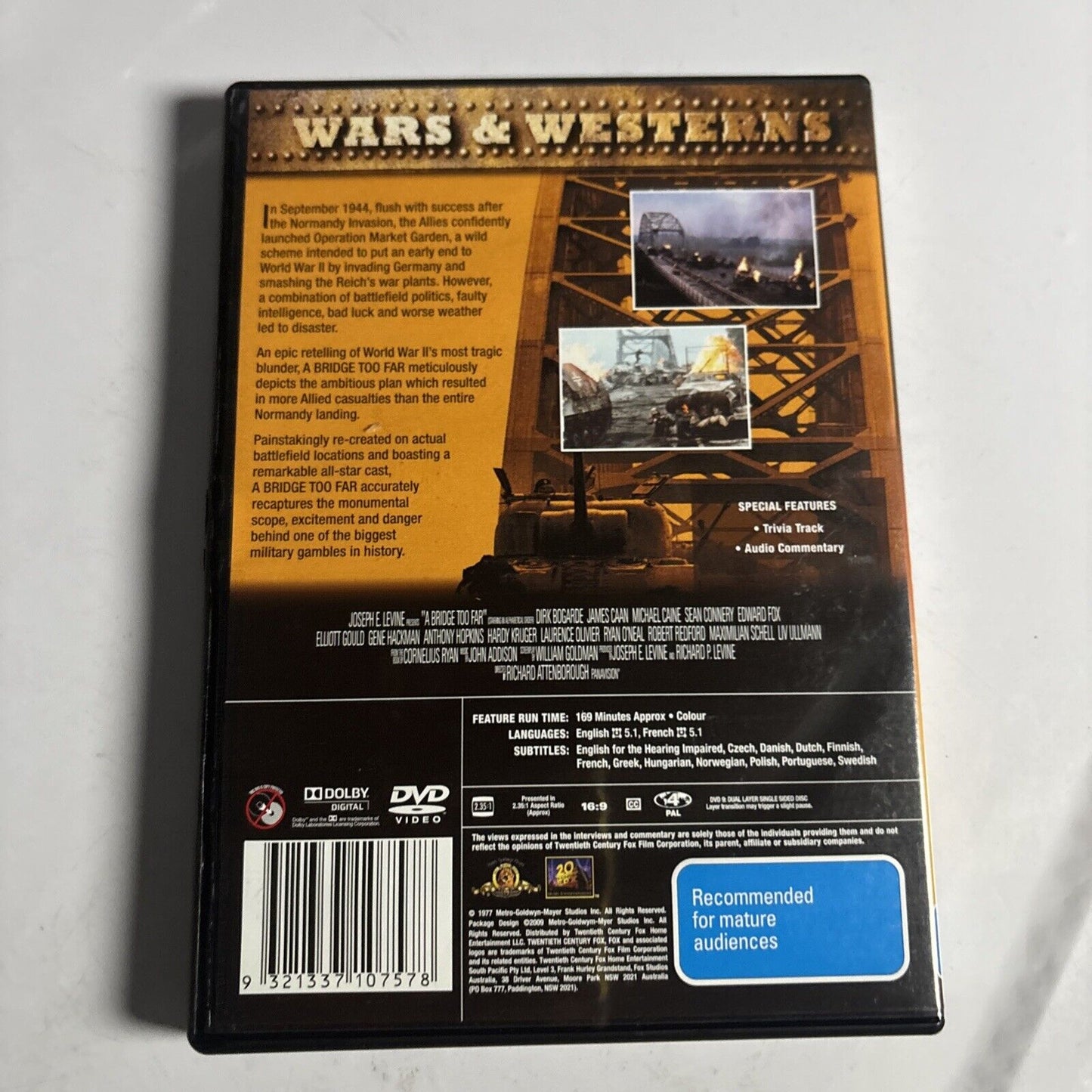 A Bridge Too Far (DVD, 1977) Dirk Bogarde, Michael Caine Region 4