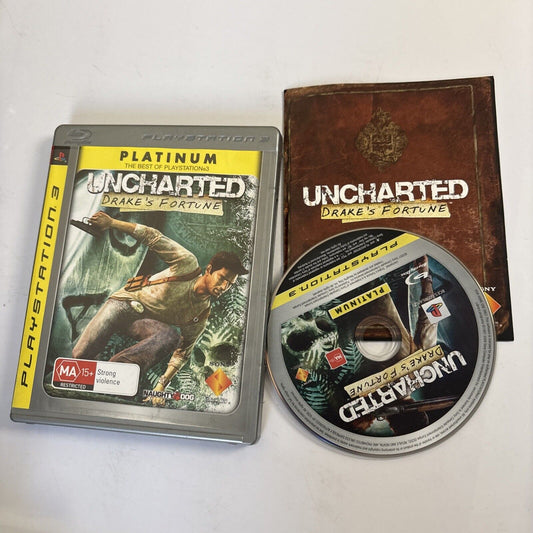 Uncharted: Drakes Fortune - Sony Playstation 3 PS3 2007 Game + Manual