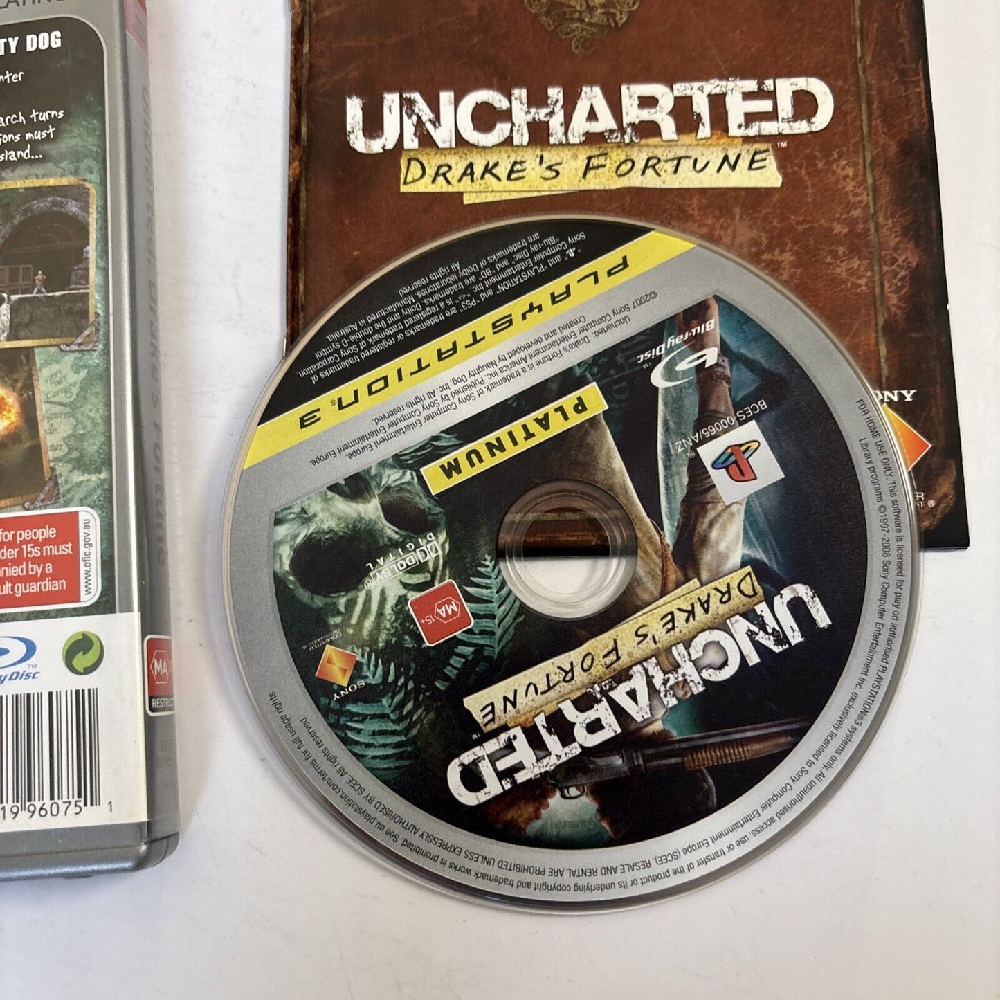 Uncharted: Drakes Fortune - Sony Playstation 3 PS3 2007 Game + Manual