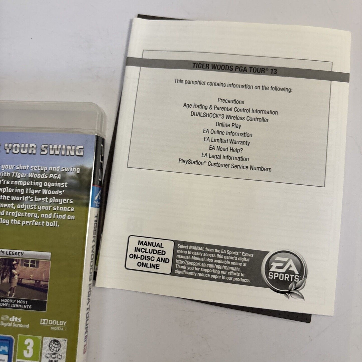 Tiger Woods PGA Tour 13 PS3 Sony PlayStation 3