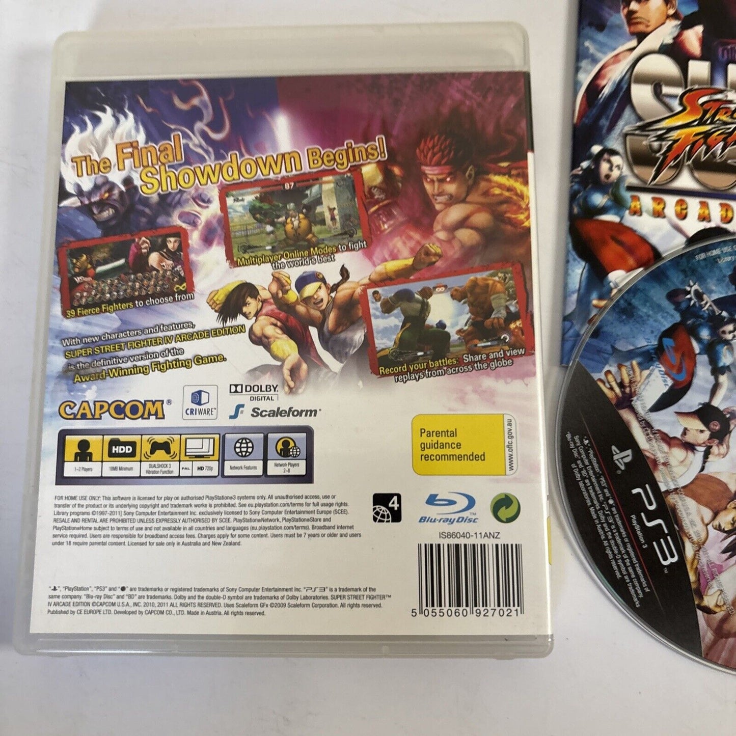 Super Street Fighter IV Arcade Edition PS3 Sony Playstation 3 Manual