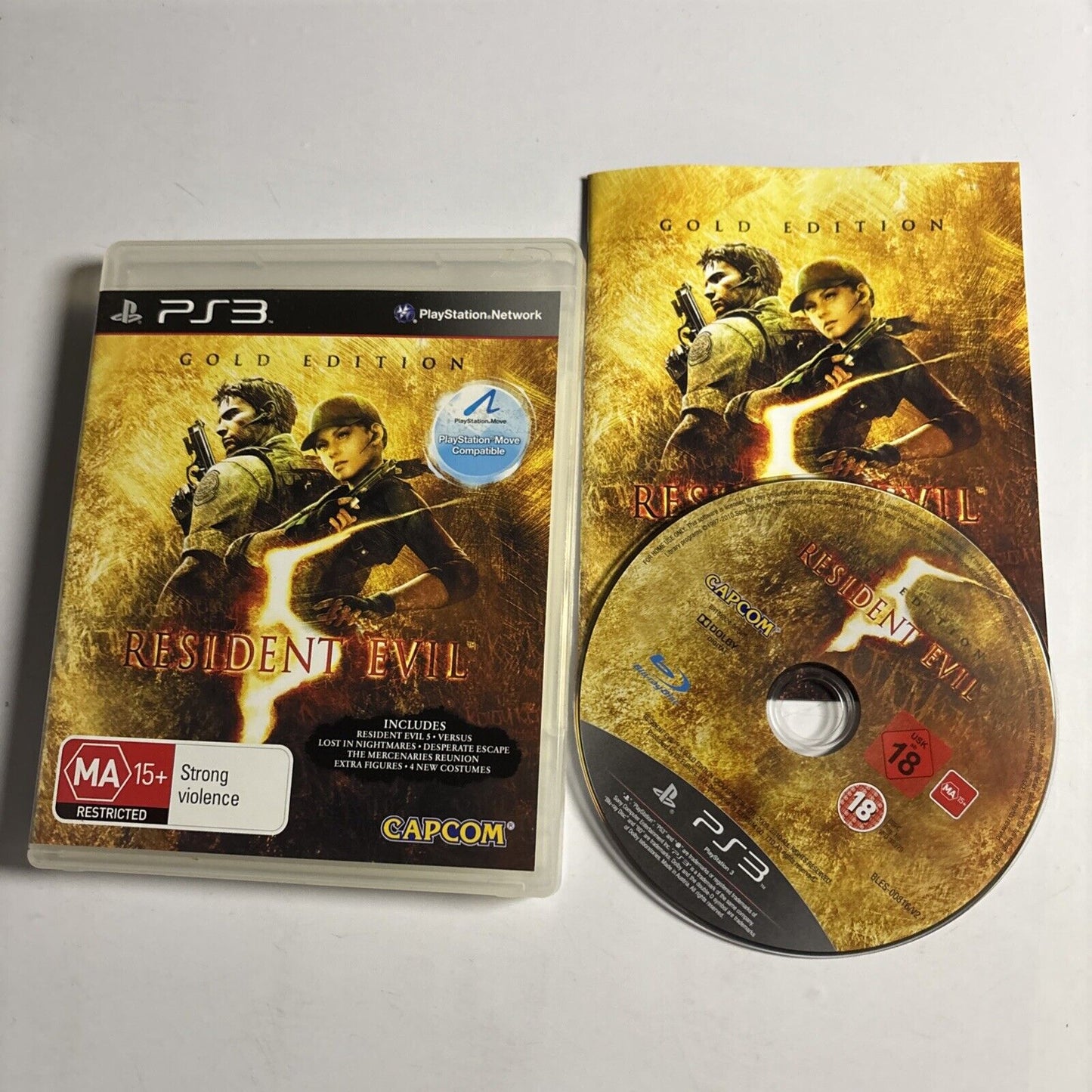 Resident Evil 5 Gold Edition Sony PlayStation 3 PS3 Manual