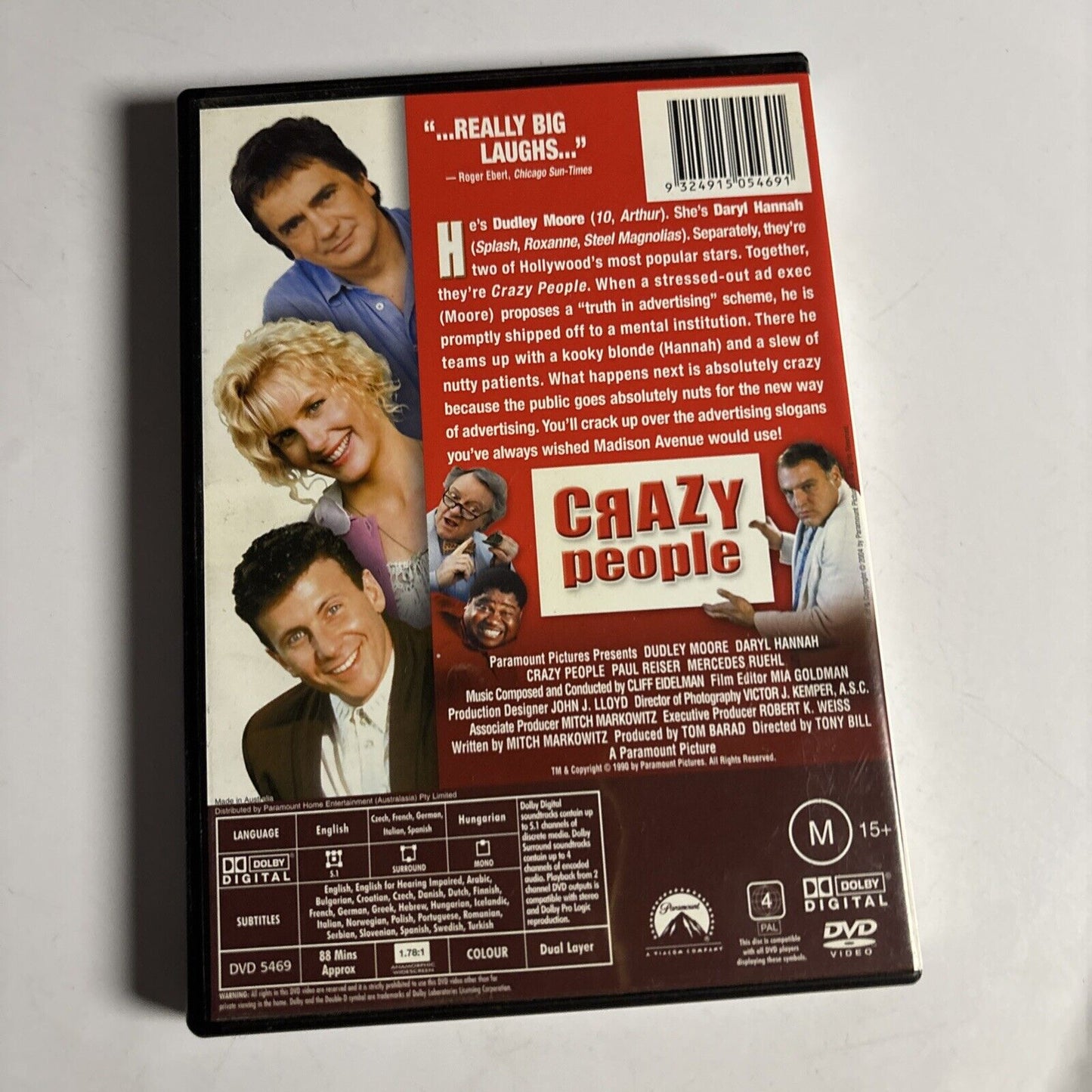 Crazy People (DVD, 1990) Dudley Moore, Daryl Hannah NEW Region 4