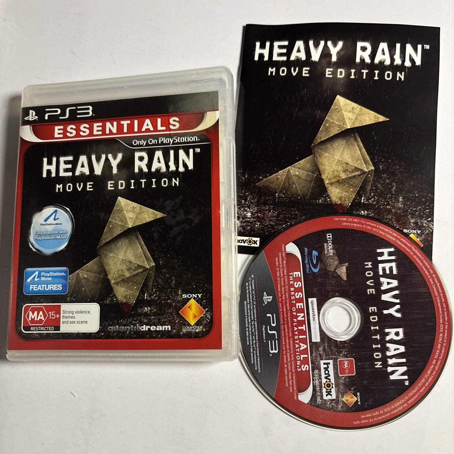 Heavy Rain Move Edition PS3 Sony Playstation 3 Manual