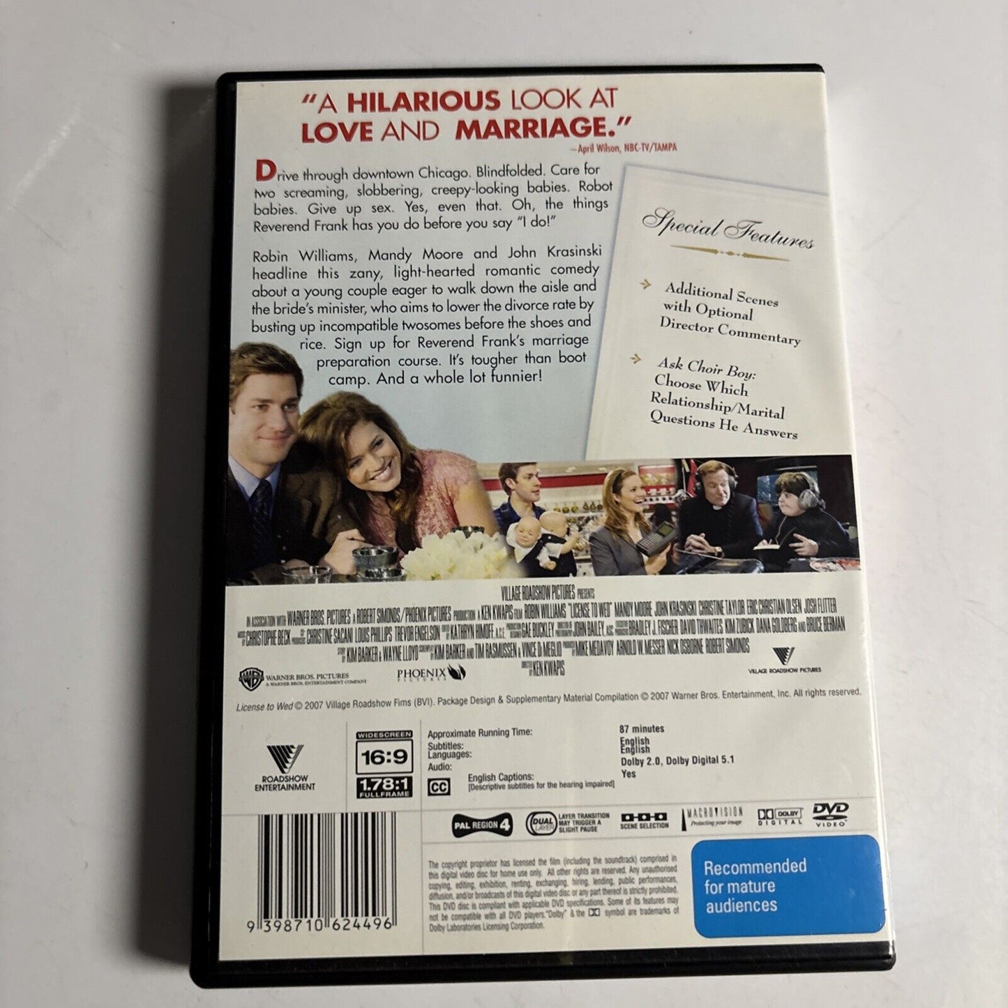 License to Wed (DVD, 2007) Robin Williams, Mandy Moore Region 4