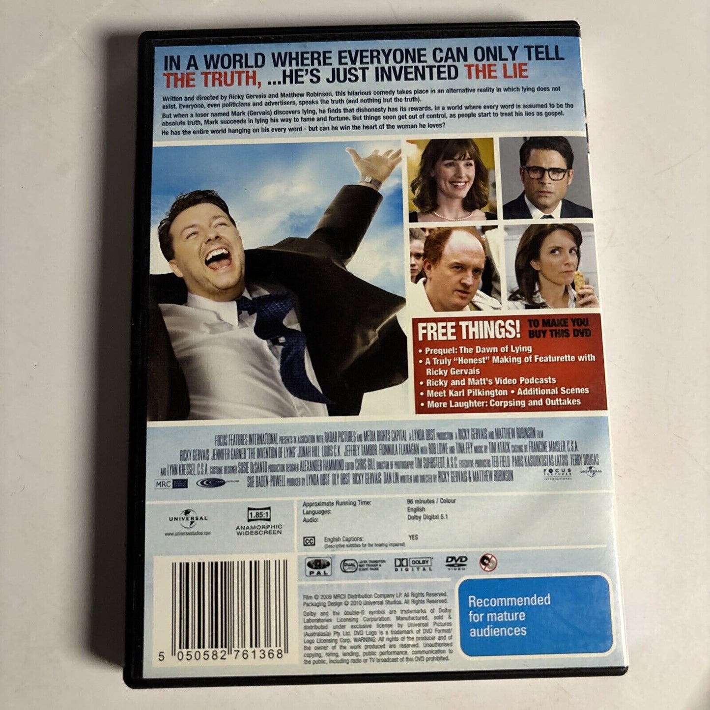 The Invention of Lying (DVD, 2009) Ricky Gervais, Tina Fey, Jonah Hill Region 4