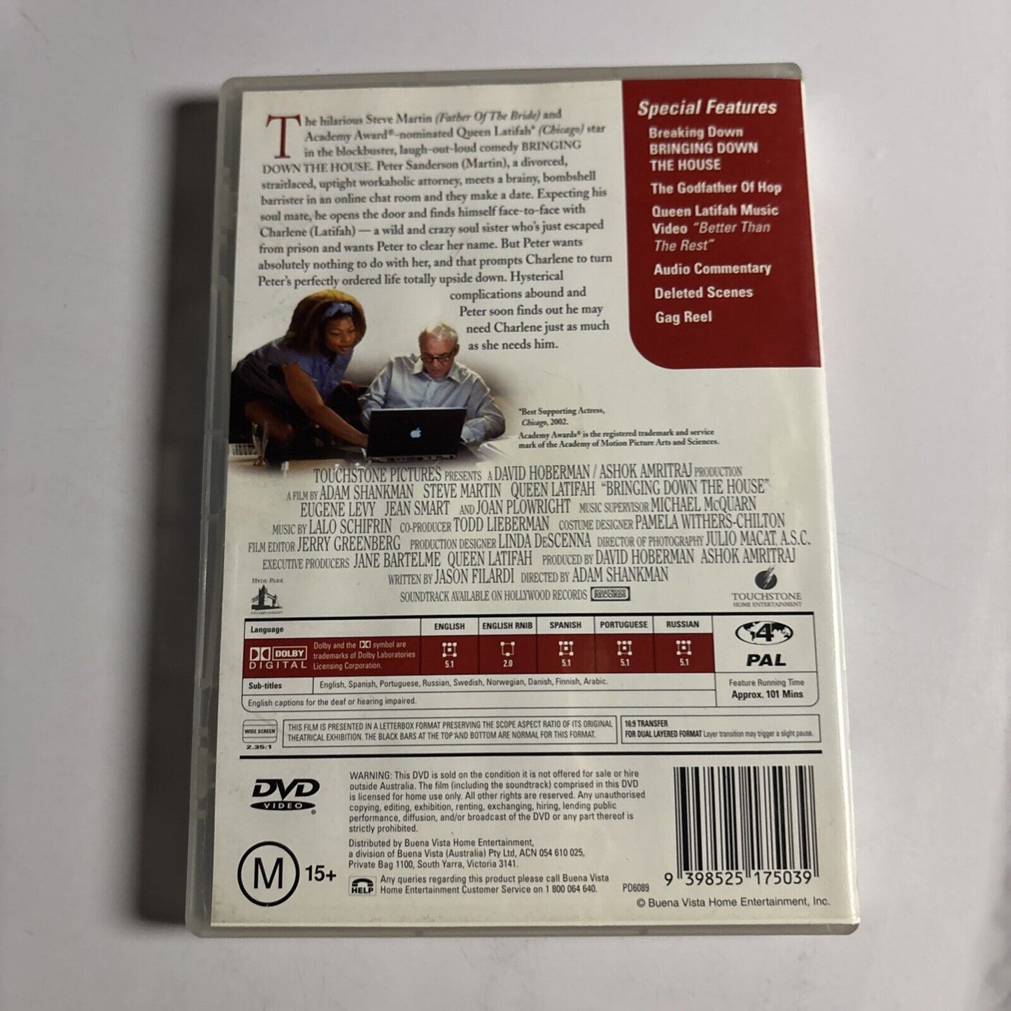 Bringing Down the House (DVD, 2003) Steve Martin, Queen Latifah Region 4
