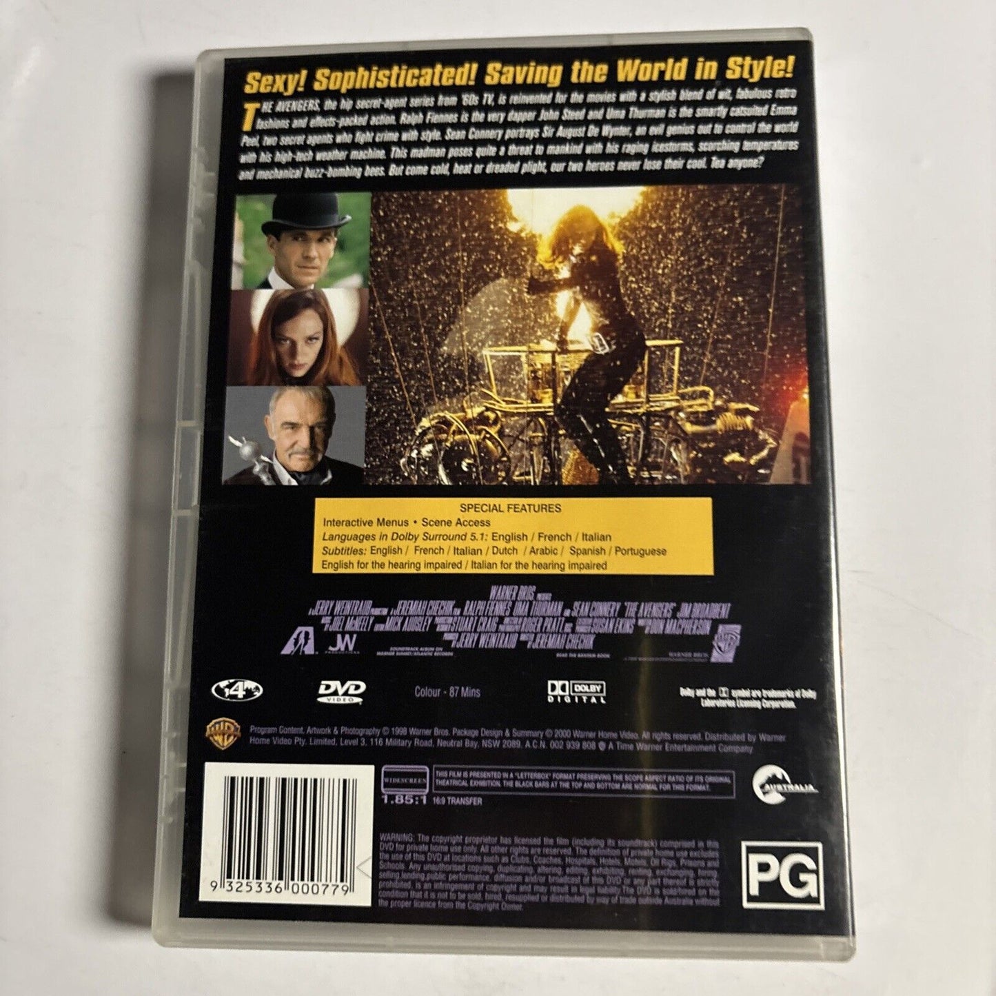 The Avengers (DVD, 1998) Sean Connery, Ralph Fiennes, Uma Thurman Region 4