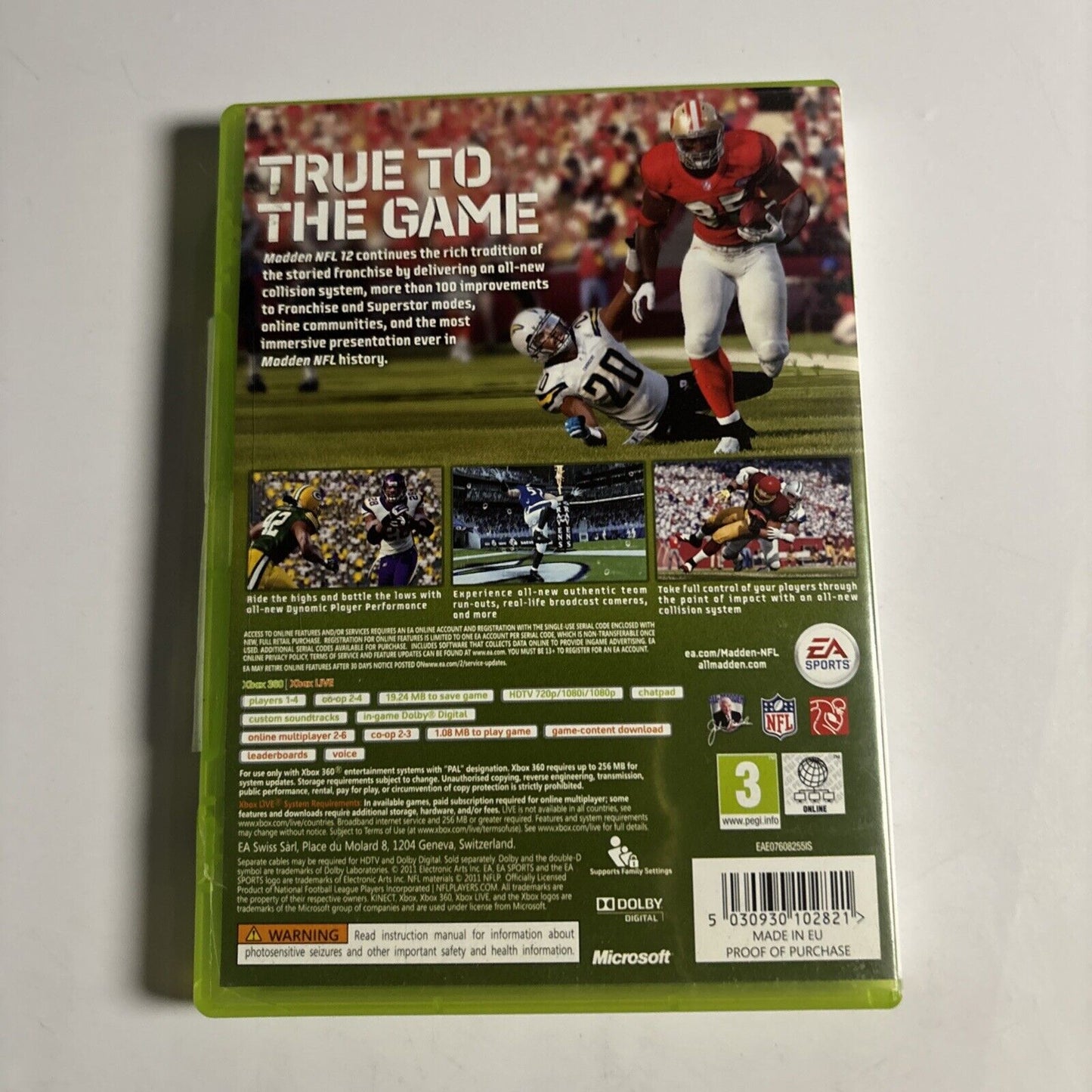 Madden NFL 12 Microsoft Xbox 360 EA Sports PAL