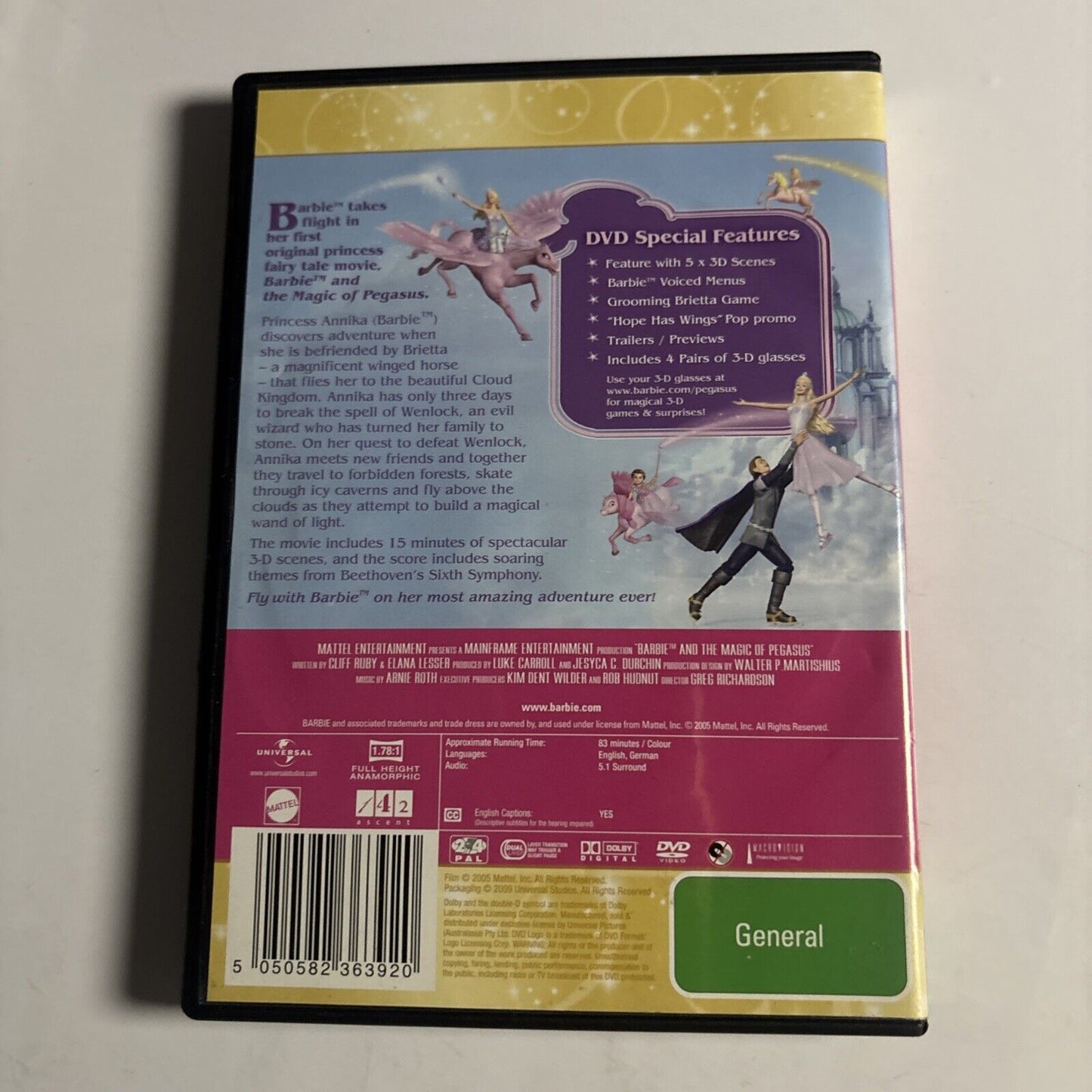 Barbie and the Magic of Pegasus (DVD, 2005) Region 4  &2