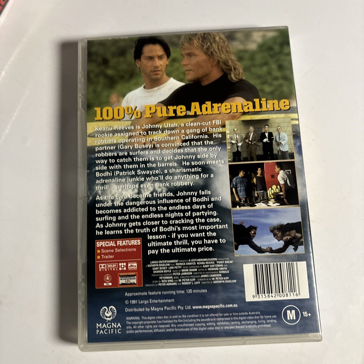 Point Photo Dvd Point Break (DVD, 1991) Patrick Swayze, Keanu Reeves Region 4 – Retro Unit