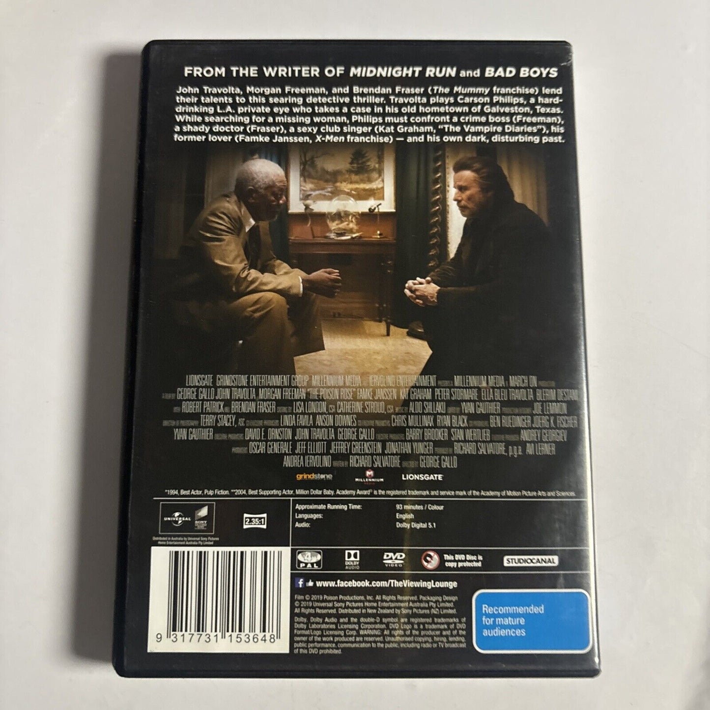 The Poison Rose (DVD, 2019) John Travolta, Morgan Freeman Region 4