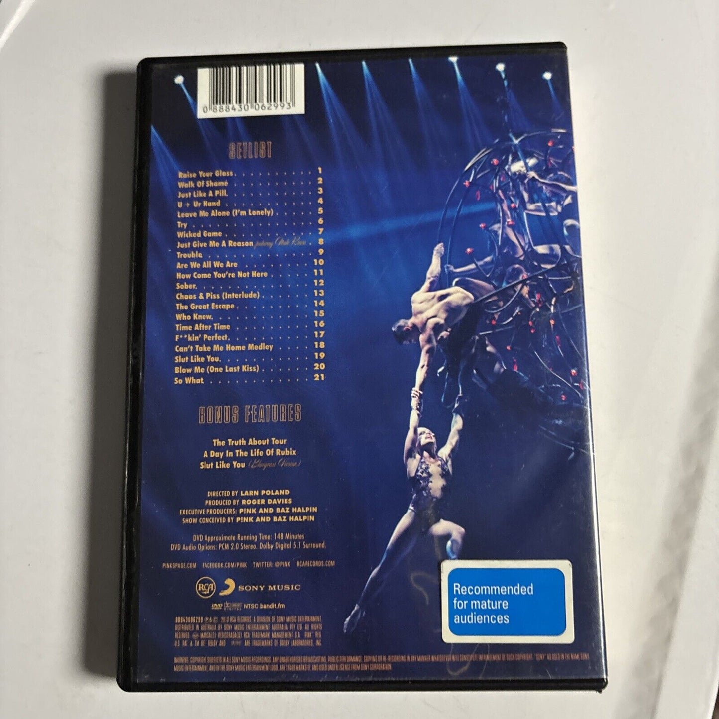 Pink The Truth About Love Tour Live From Melbourne (DVD 2013) All Regions