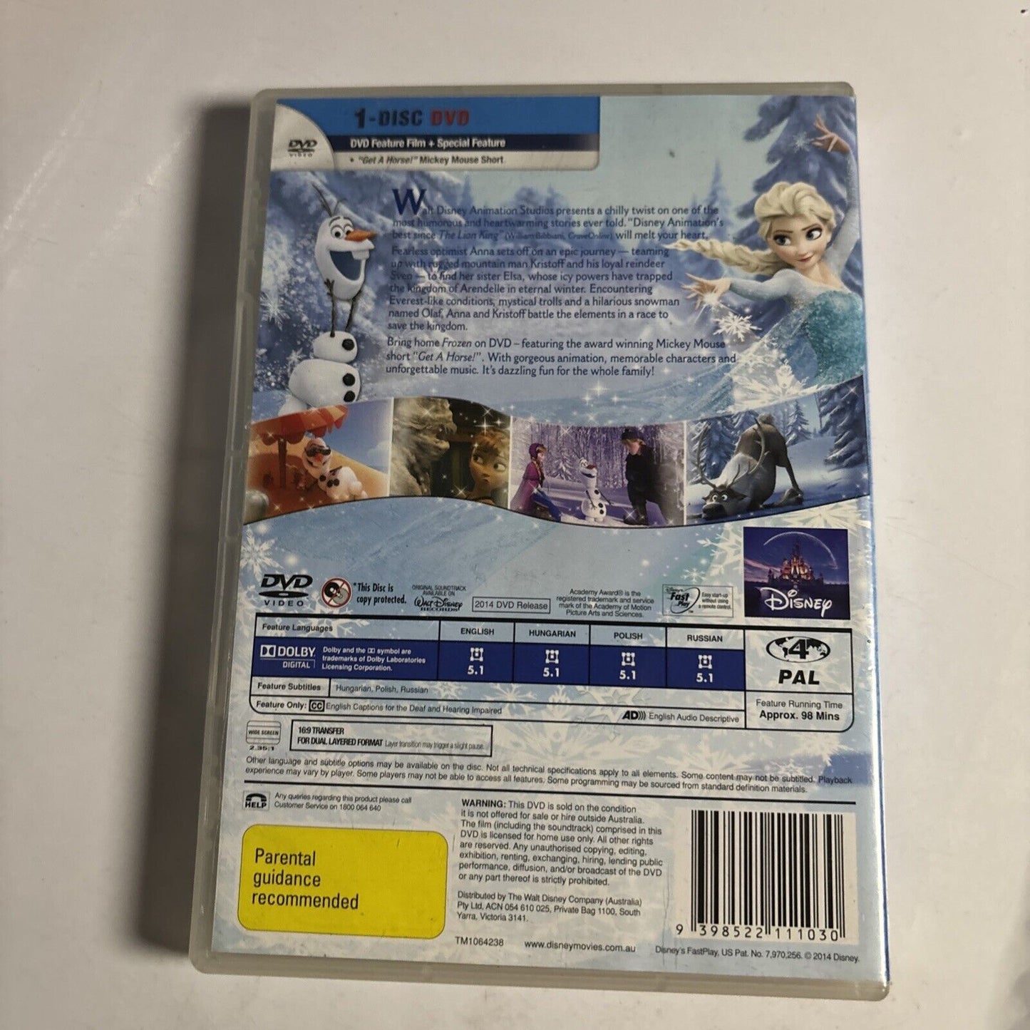 Frozen (DVD, 2013) Jonathan Groff, Chris Williams, Kristen Bell Disney Region 4