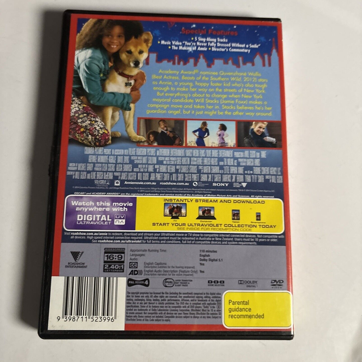 Annie (DVD, 2014) Jamie Foxx, Cameron Diaz, Rose Byrne Region 4