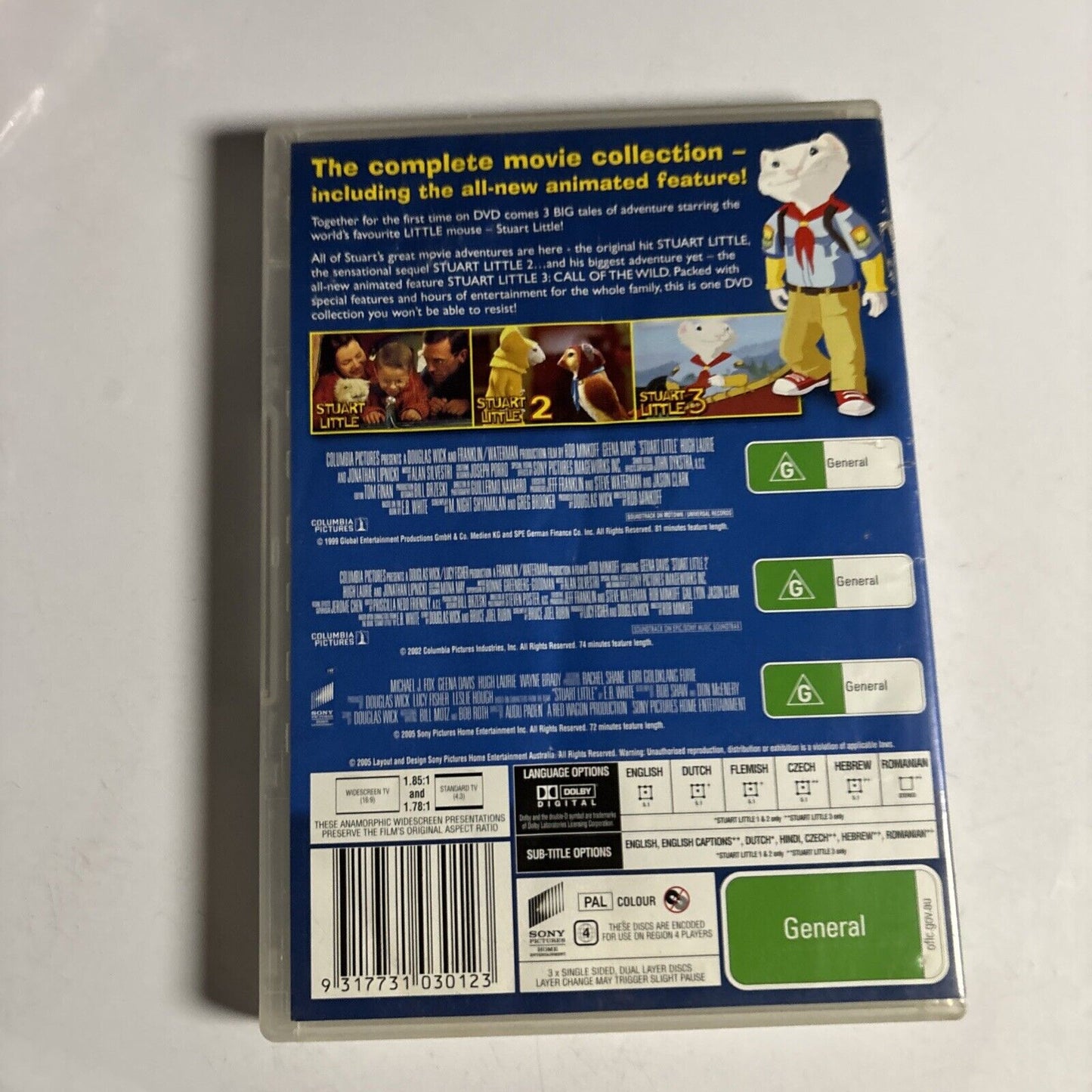 The Stuart Little Collection 1,2,3 (3 Movie Set, DVD) Michael J Fox Region 4