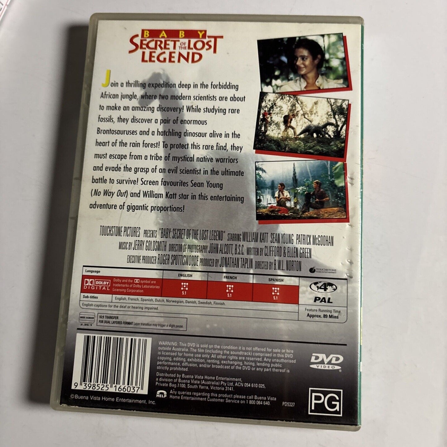 Baby - Secret of the Lost Legend (DVD, 1985) Sean Young, William Kat Region 4