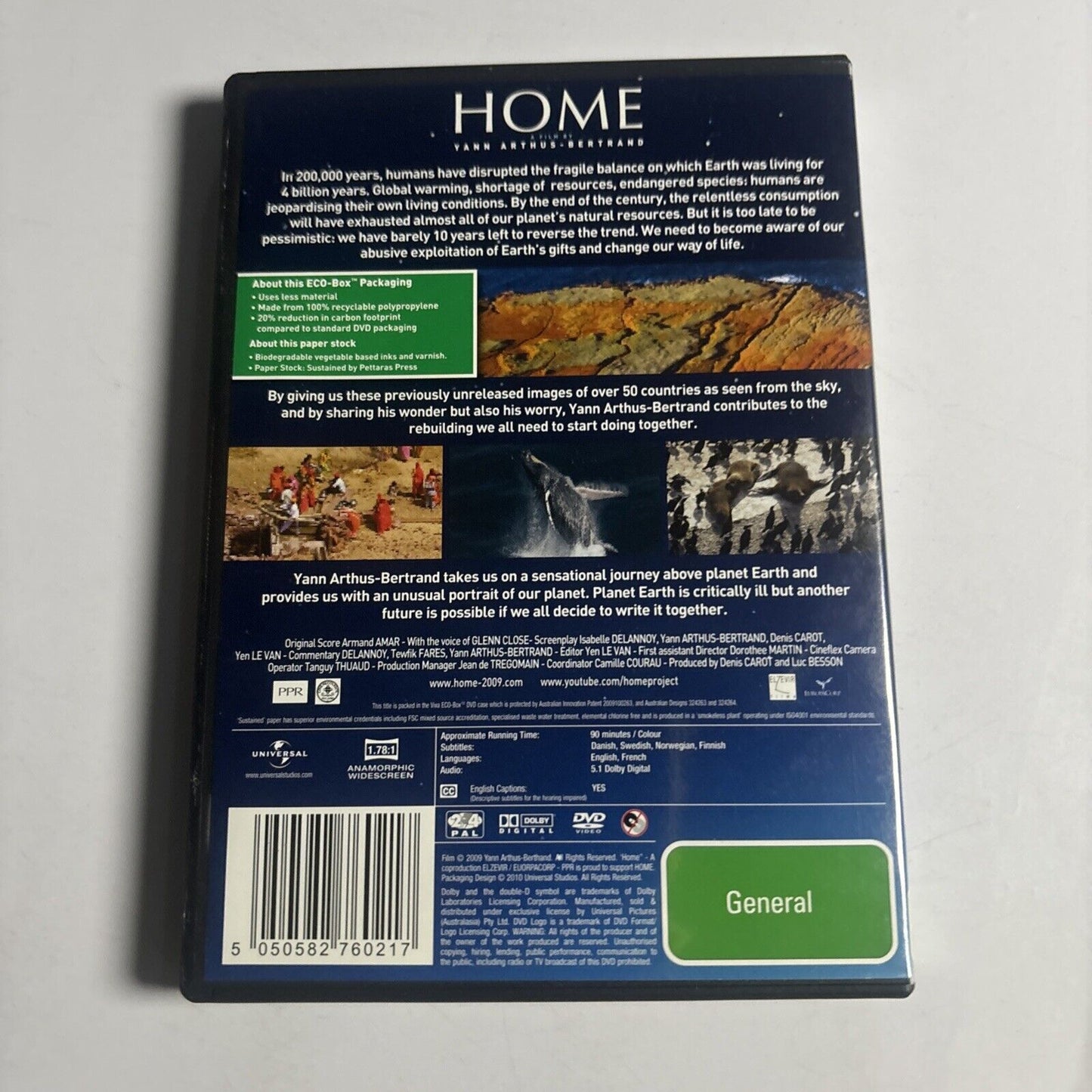 Home: A Film By Yann Arthus-Bertrand (DVD, 2009). Region 4 &2