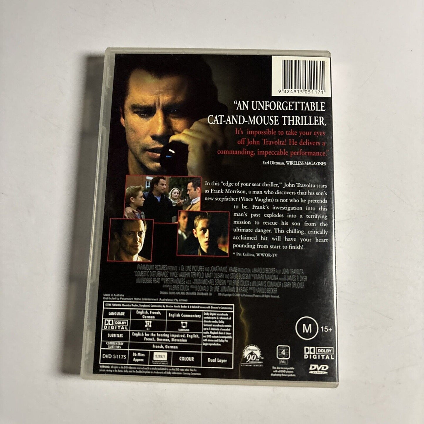 Domestic Disturbance (DVD, 2001) John Travolta, Vince Vaughn Region 4