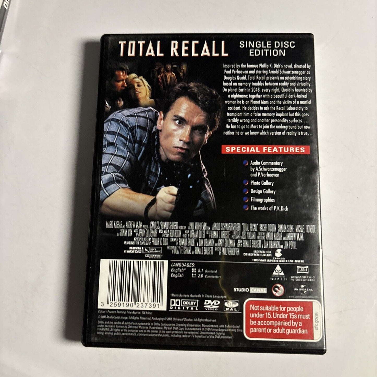 Total Recall (DVD, 1990) Arnold Schwarzenegger, Sharon Stone Region 4