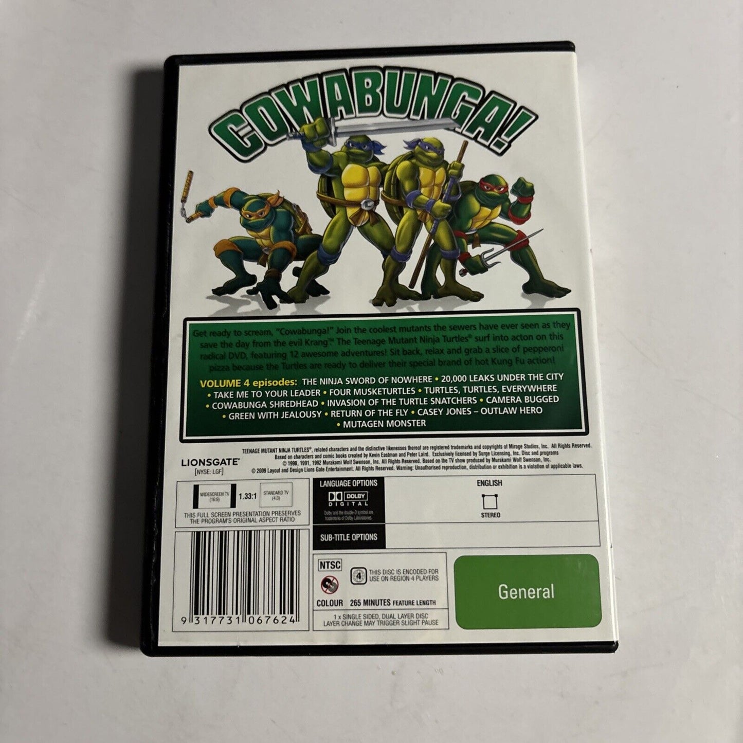 Teenage Mutant Ninja Turtles : Vol 4 (DVD, 2003)  Region 4