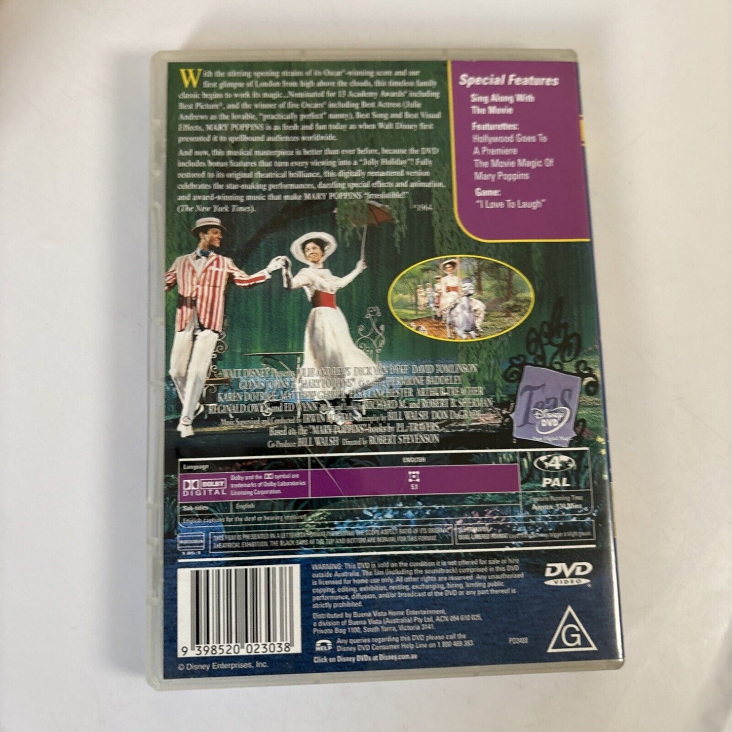 Mary Poppins (DVD, 1964) Julie Andrews, Dick Van Dyke  Region 4