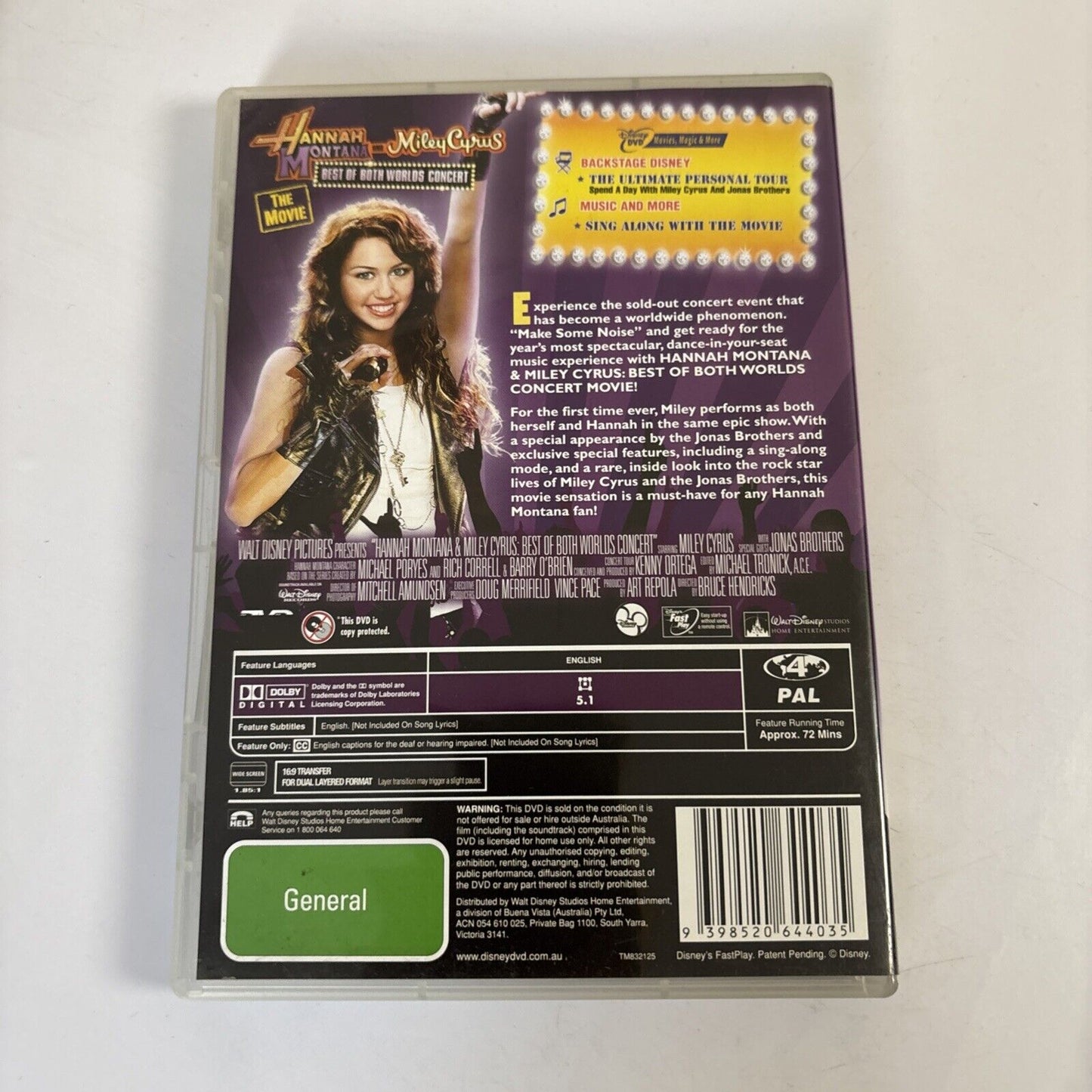 Hannah Montana and Miley Cyrus - Best of both Worlds Concert Tour (DVD, 2008)