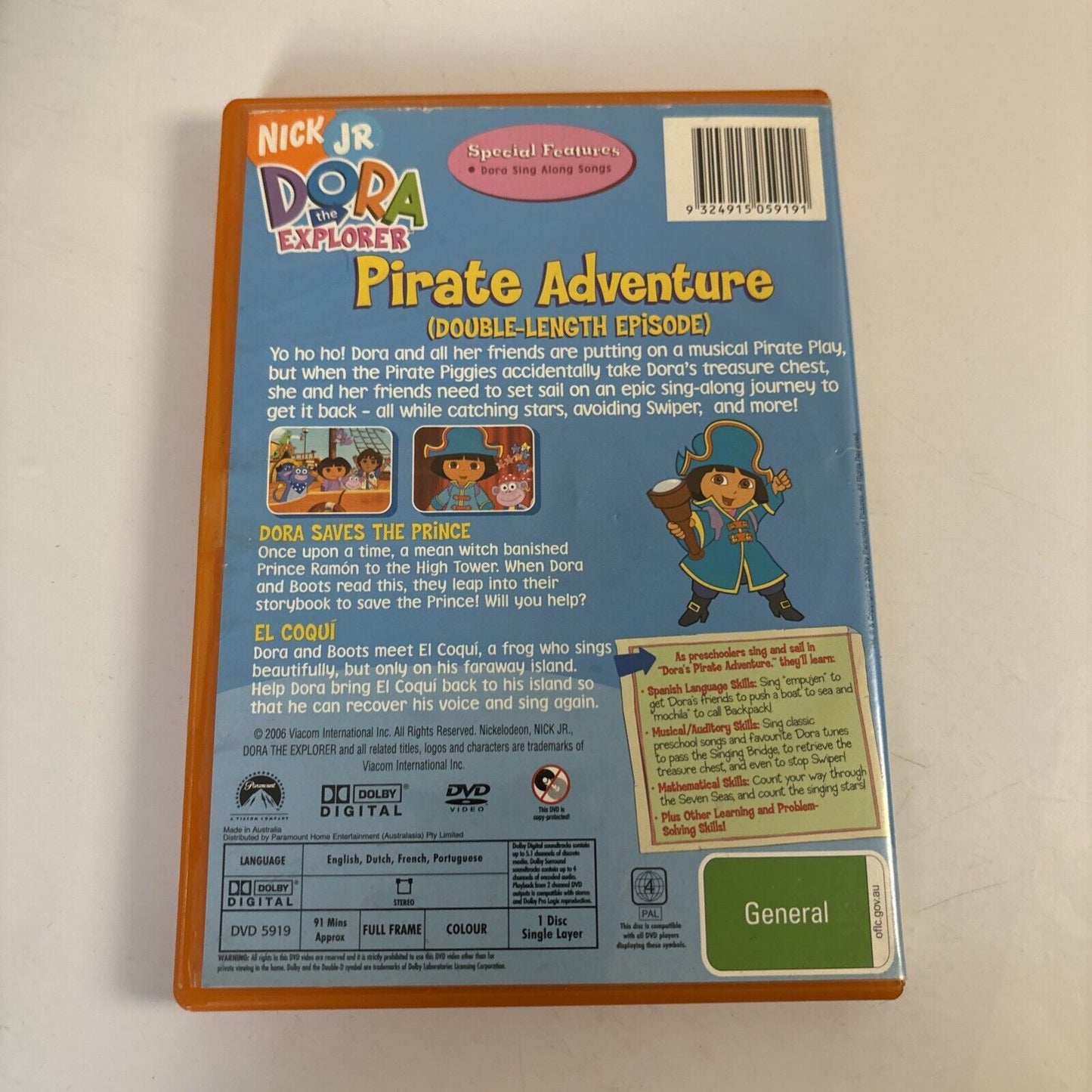 Dora the Explorer - Pirate Adventure (DVD, 2000) Region 4