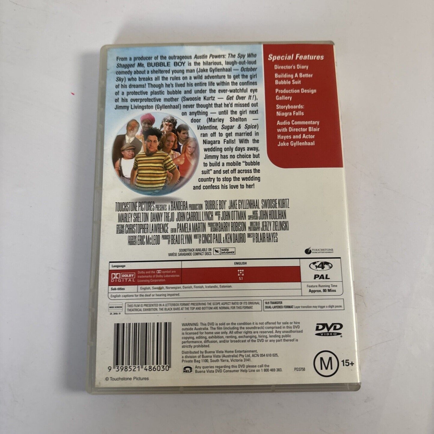 Bubble Boy (DVD, 2001) Jake Gyllenhaal, Swoosie Kurtz Region 4