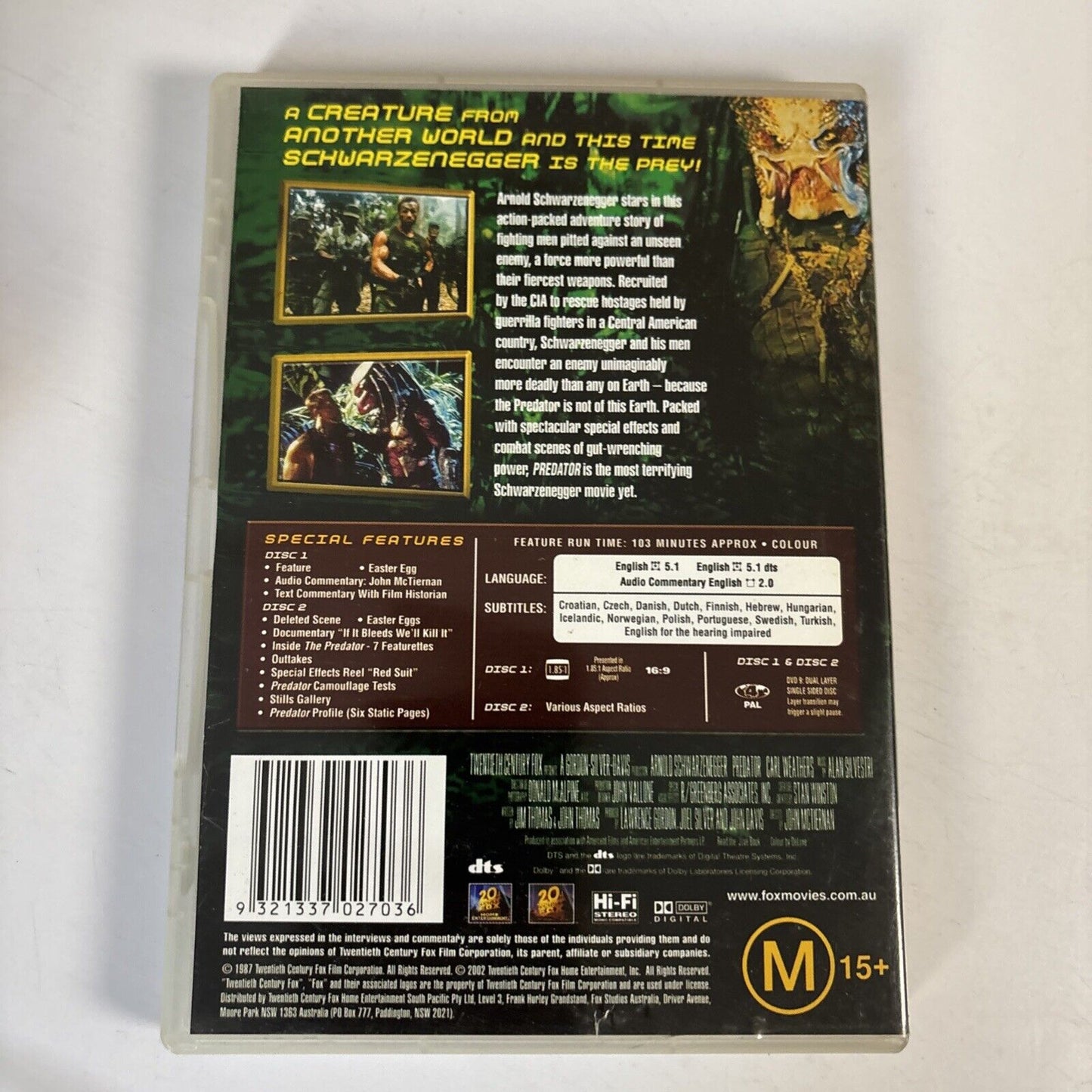 Predator - Special Edition (DVD, 1987) Arnold Schwarzenegger Region 4