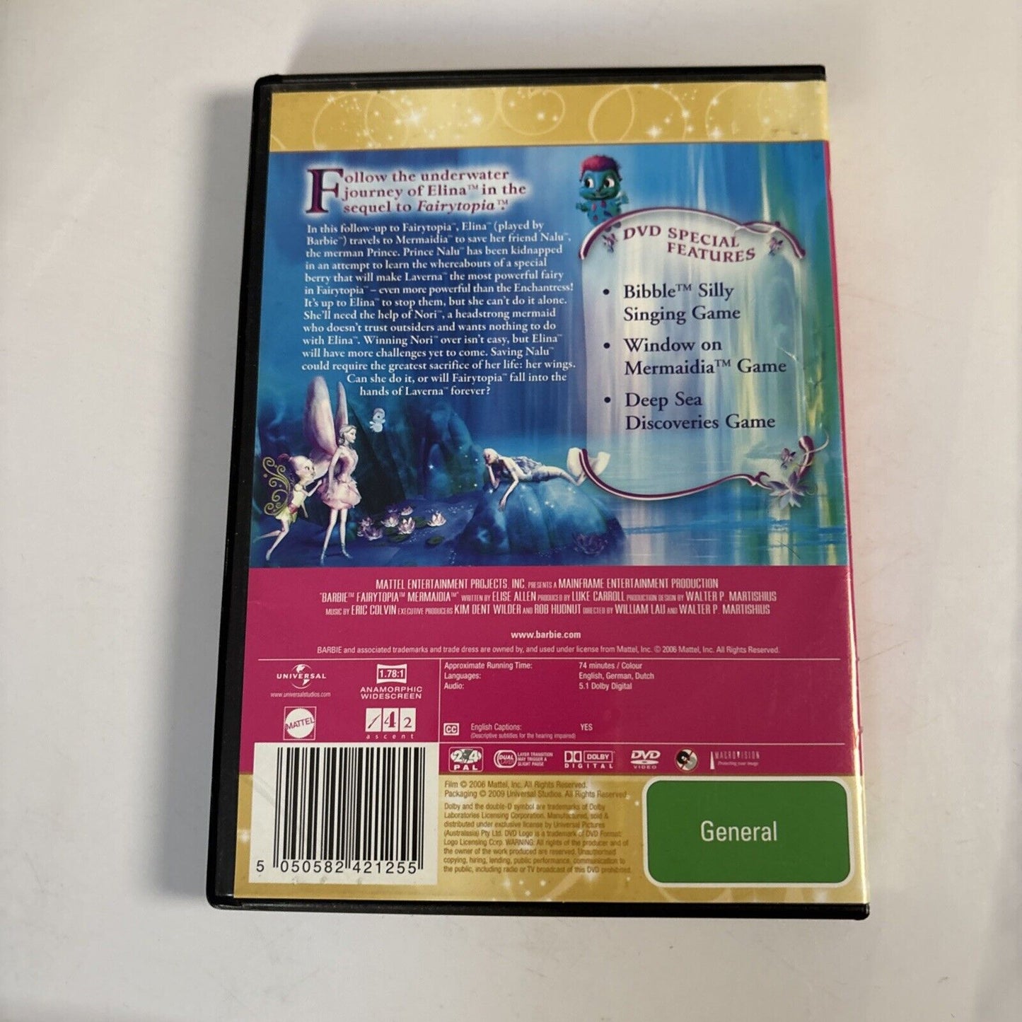 Barbie - Mermaidia (DVD, 2005) Region 4 &2