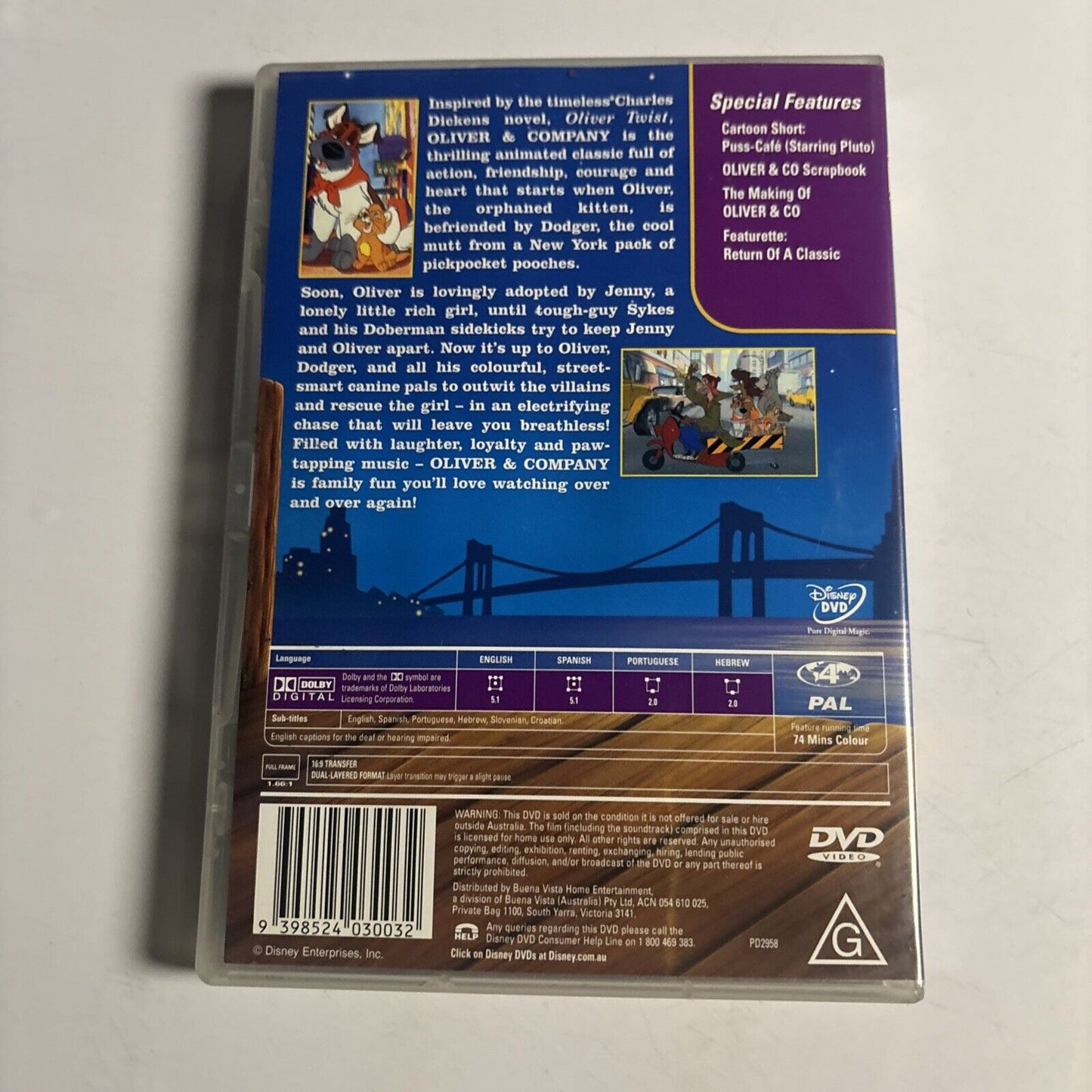 Oliver & Company (DVD, 1988) Disney Region 4