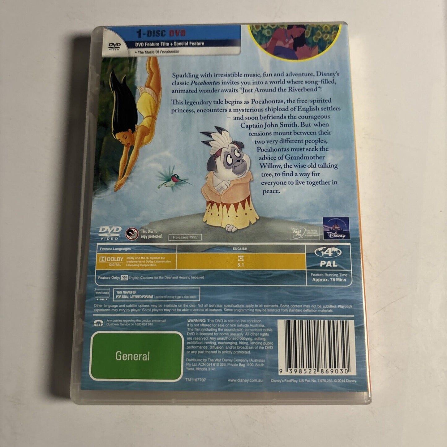 Pocahontas | Disney Classics (DVD, 1995) Region 4