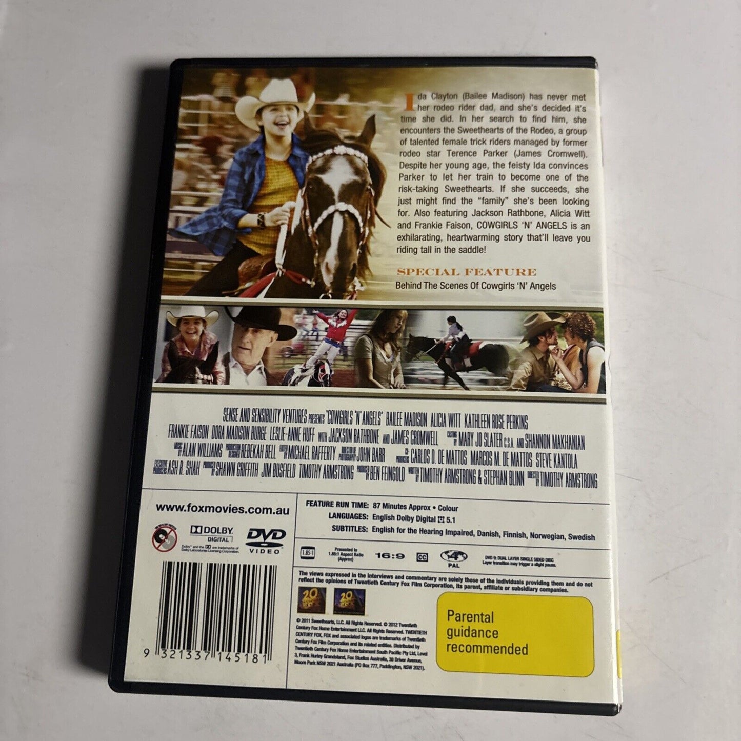 Cowgirls N' Angels (DVD, 2012) Bailee Madison, James Cromwell Region 4