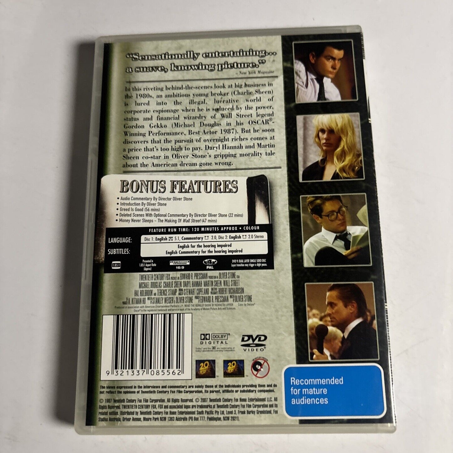Wall Street - 25th Anniversary Edition (DVD, 1987) Charlie Sheen Region 4