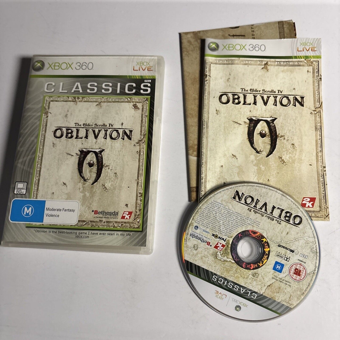 The Elder Scrolls IV Oblivion Classics Xbox 360 PAL Complete With Manual