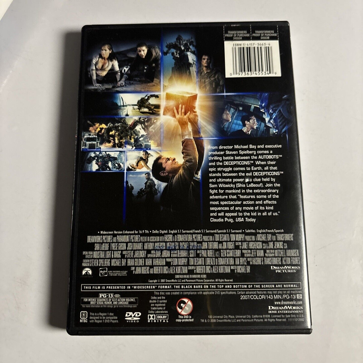 Transformers (DVD, 2007) Shia LaBeouf, Megan Fox Region 1