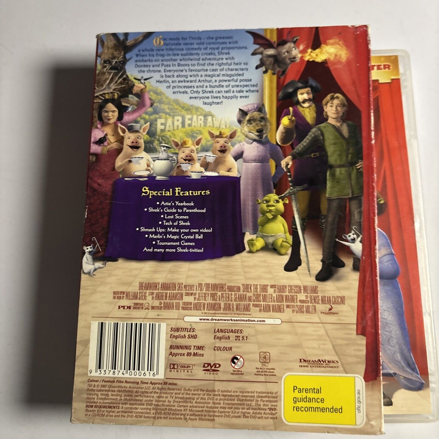 Shrek The Third - Lenticular Cover (DVD, 2007) Region 4