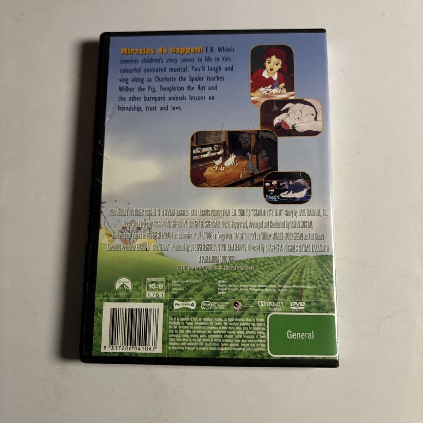 Charlotte's Web (DVD, 1973) Debbie Reynolds, Paul Lynde, Henry Gibson Region 4