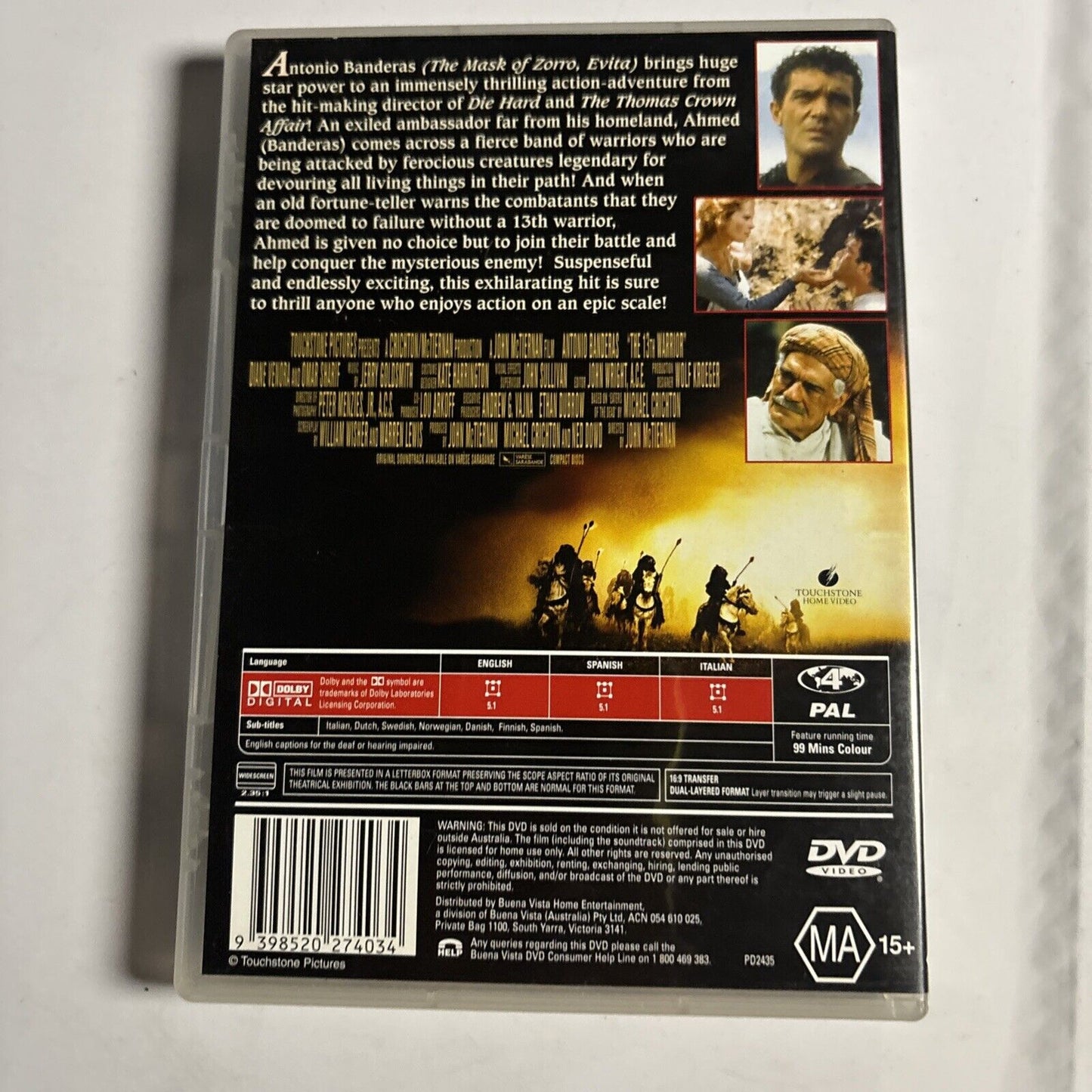 The 13th Warrior (DVD, 1999) Antonio Banderas Region 4