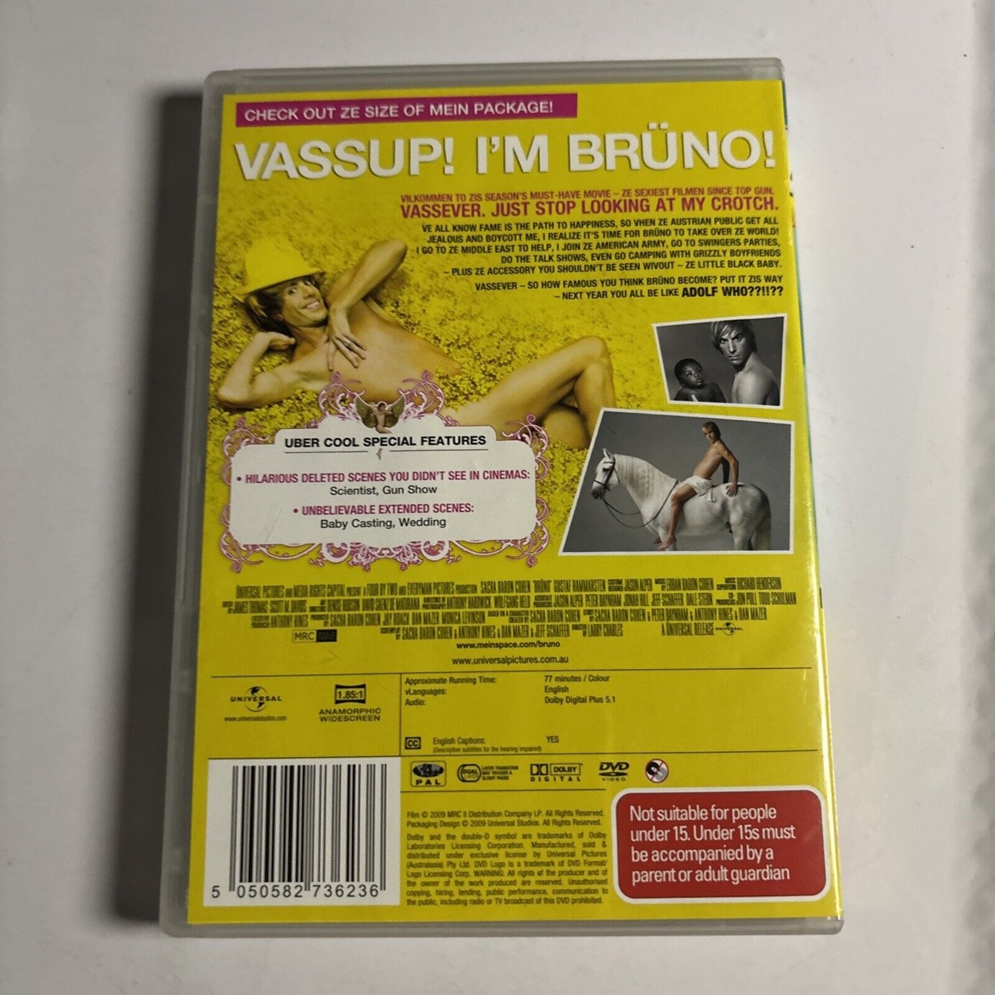 Bruno (DVD, 2009) Sacha Baron Cohen NEW Region 4