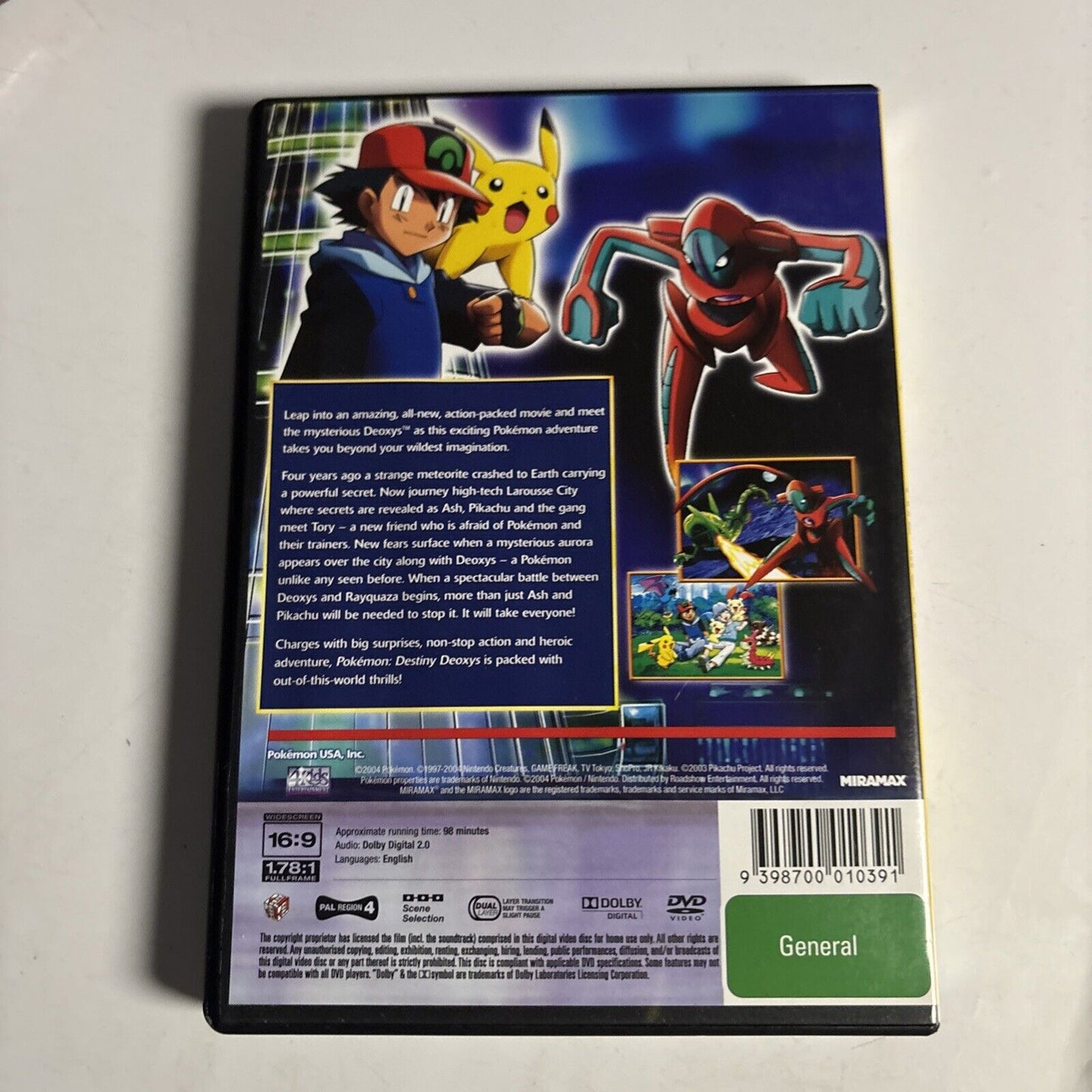 Pokemon the Movie - Destiny Deoxys (DVD, 2004) Region 4