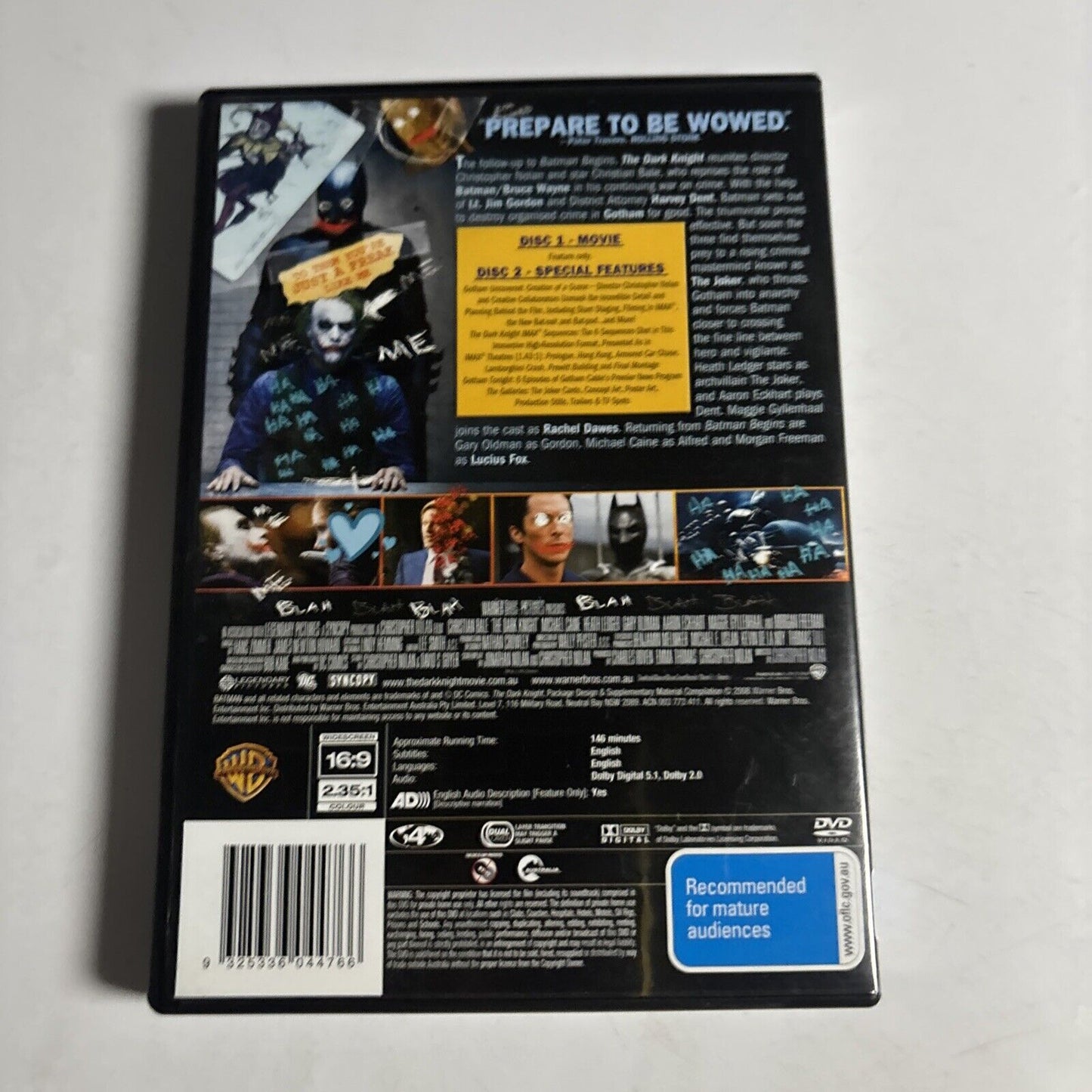The Dark Knight (Special Edition, DVD 2008) Christian Bale, Heath Ledger Region4