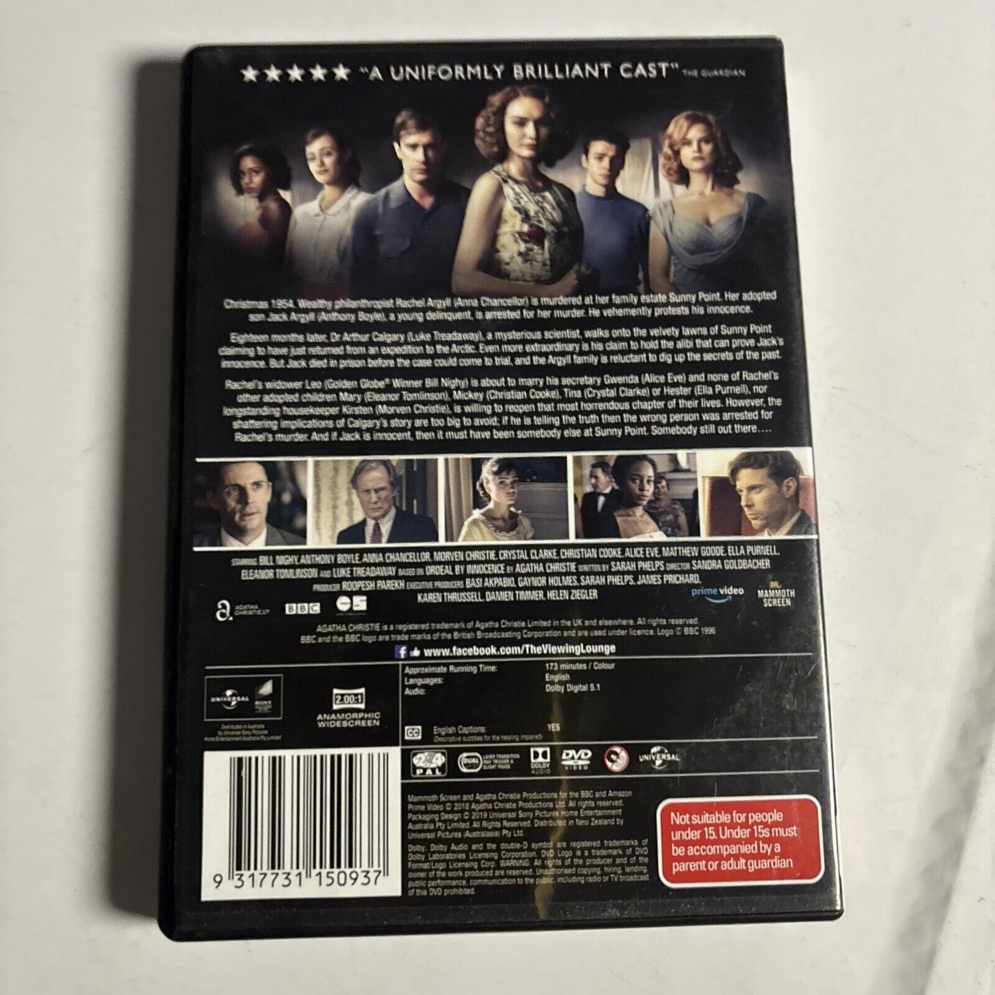 Agatha Christie - Ordeal by Innocence (DVD, 2018) Anna Chancellor Region 4 &2