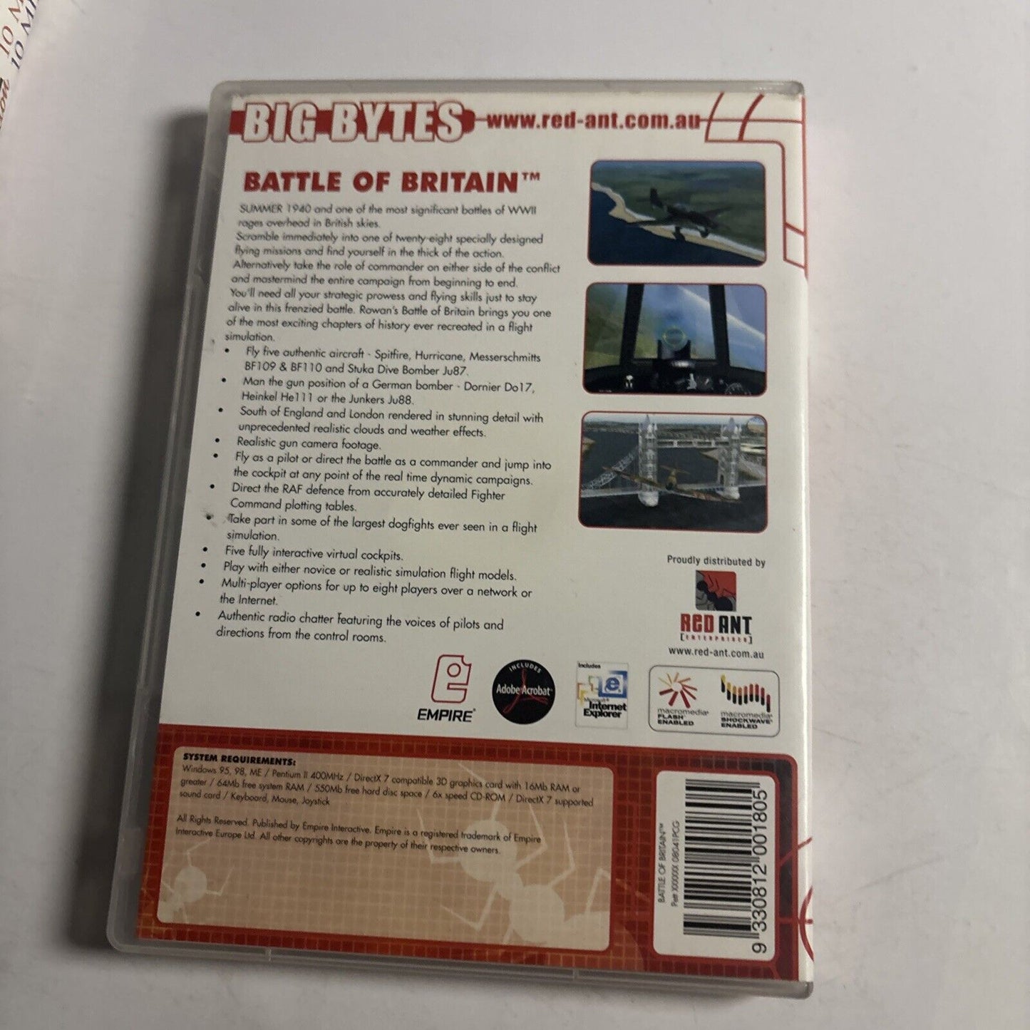 Rowan's Battle of Britain PC CDROM Game Windows 95 /98 / ME Red Ant