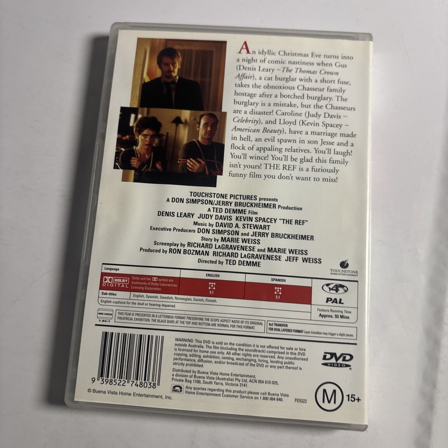 The Ref (DVD, 1993) Denis Leary, Judy Davis, Kevin Spacey NEW Region 4