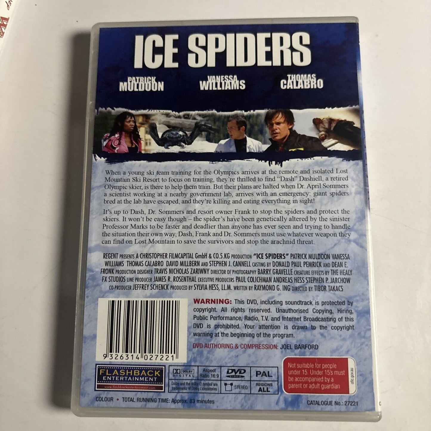 Ice Spiders (DVD, 2007) Patrick Muldoon, Vanessa Williams All Regions