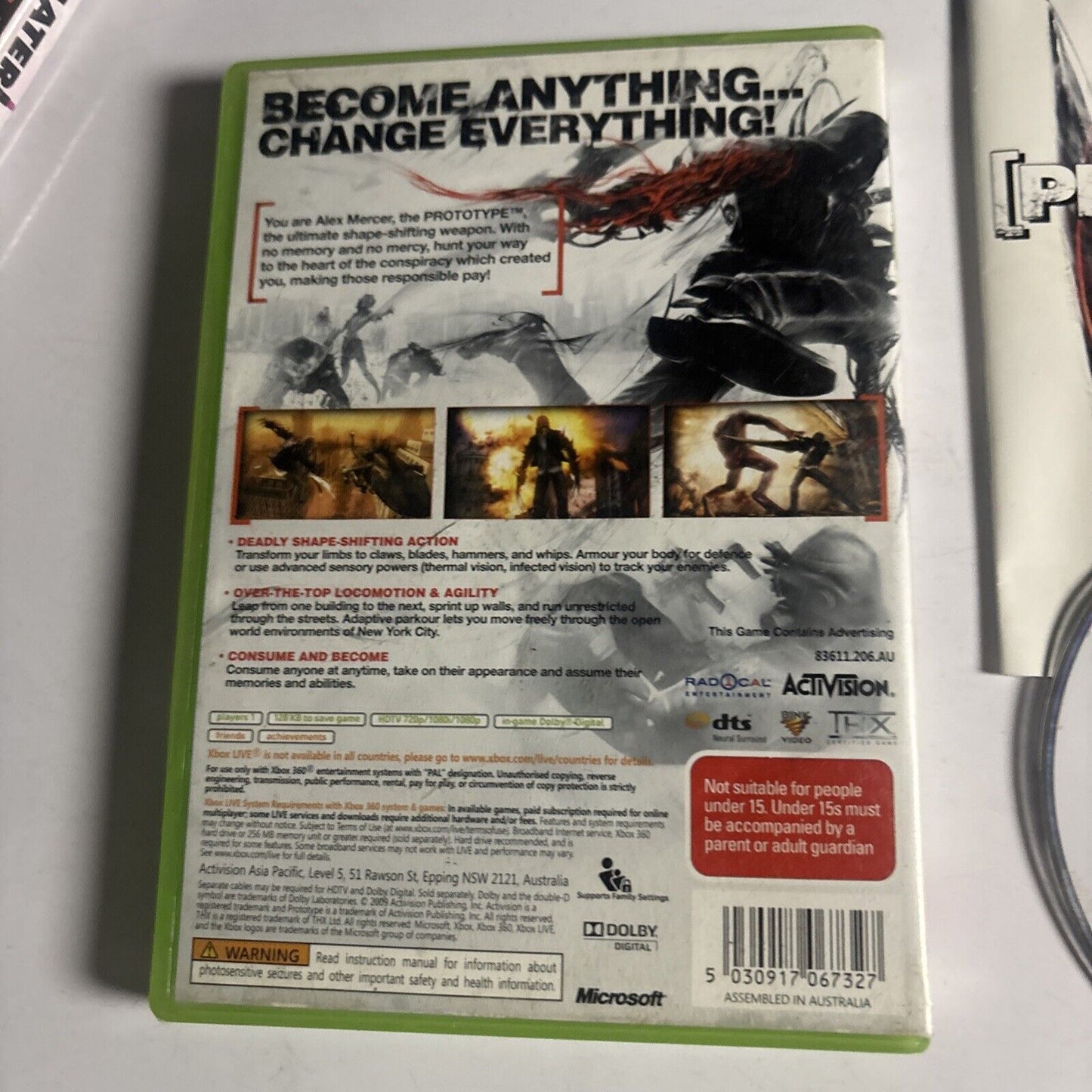 Prototype Xbox 360 Game PAL + Manual