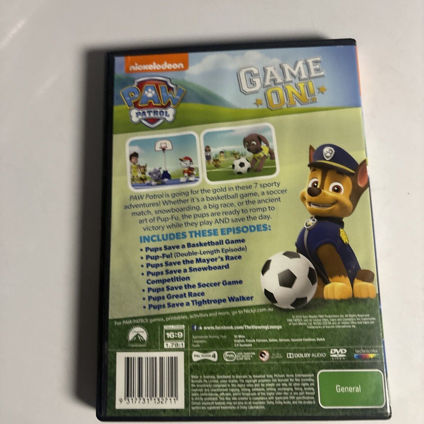 Paw Patrol - Game On! (DVD, 2016) Region 4