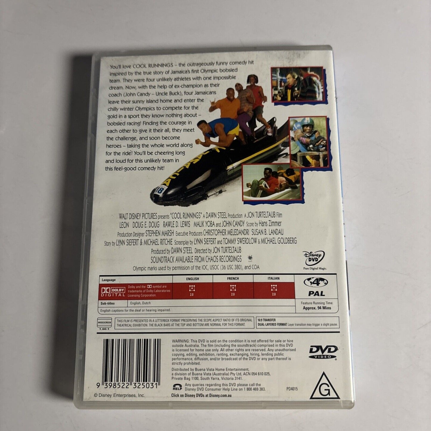 Cool Runnings (DVD, 1993) John Candy Region 4
